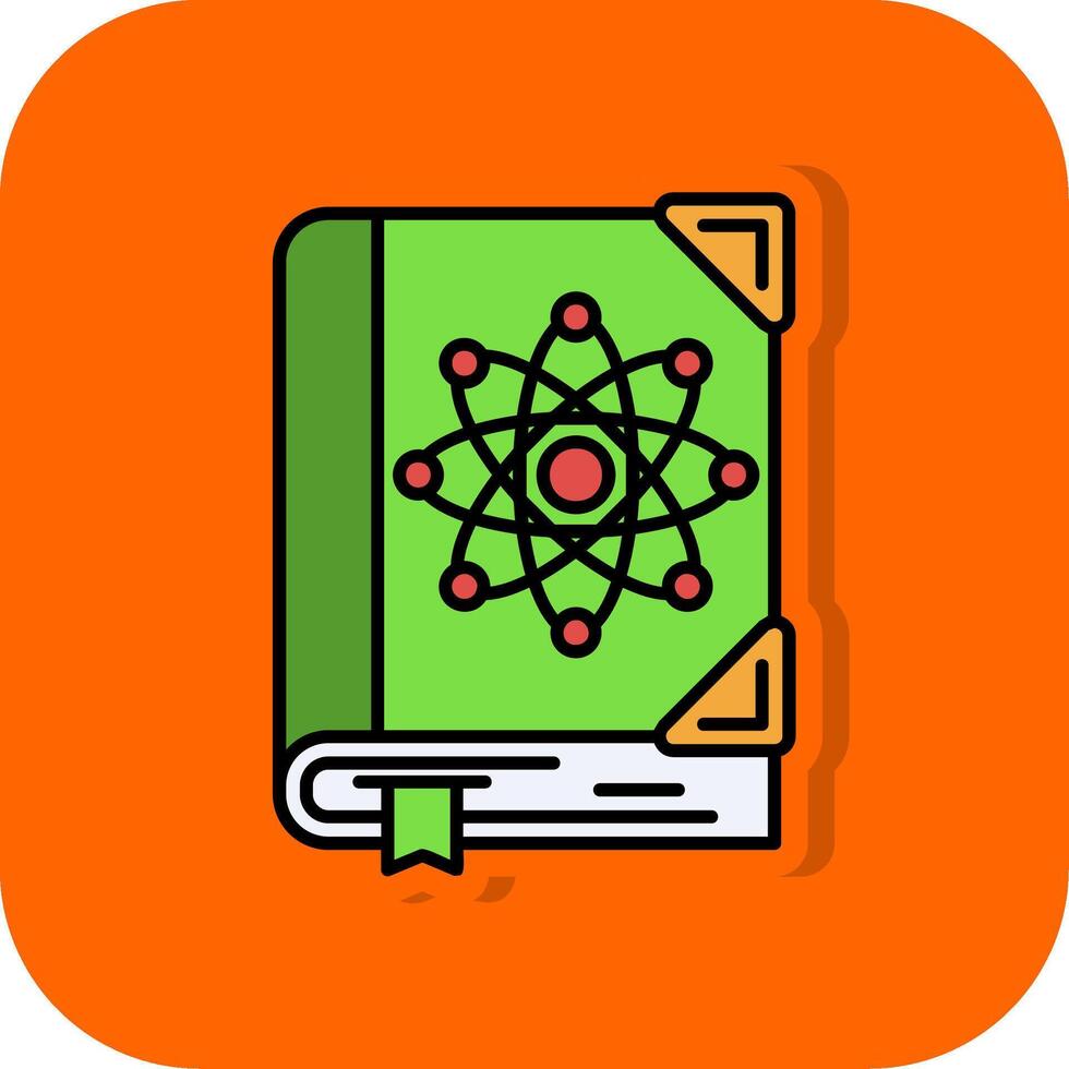 ciencia lleno naranja antecedentes icono vector