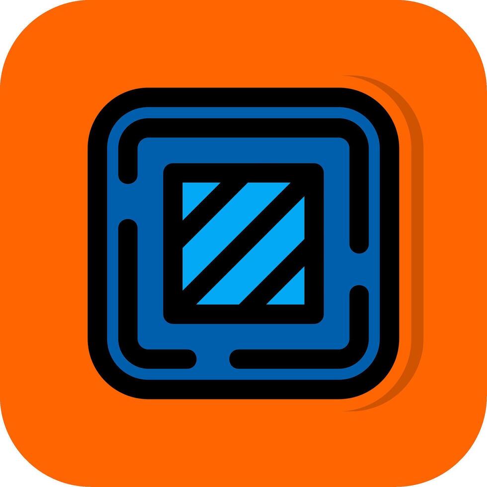 Square Filled Orange background Icon vector