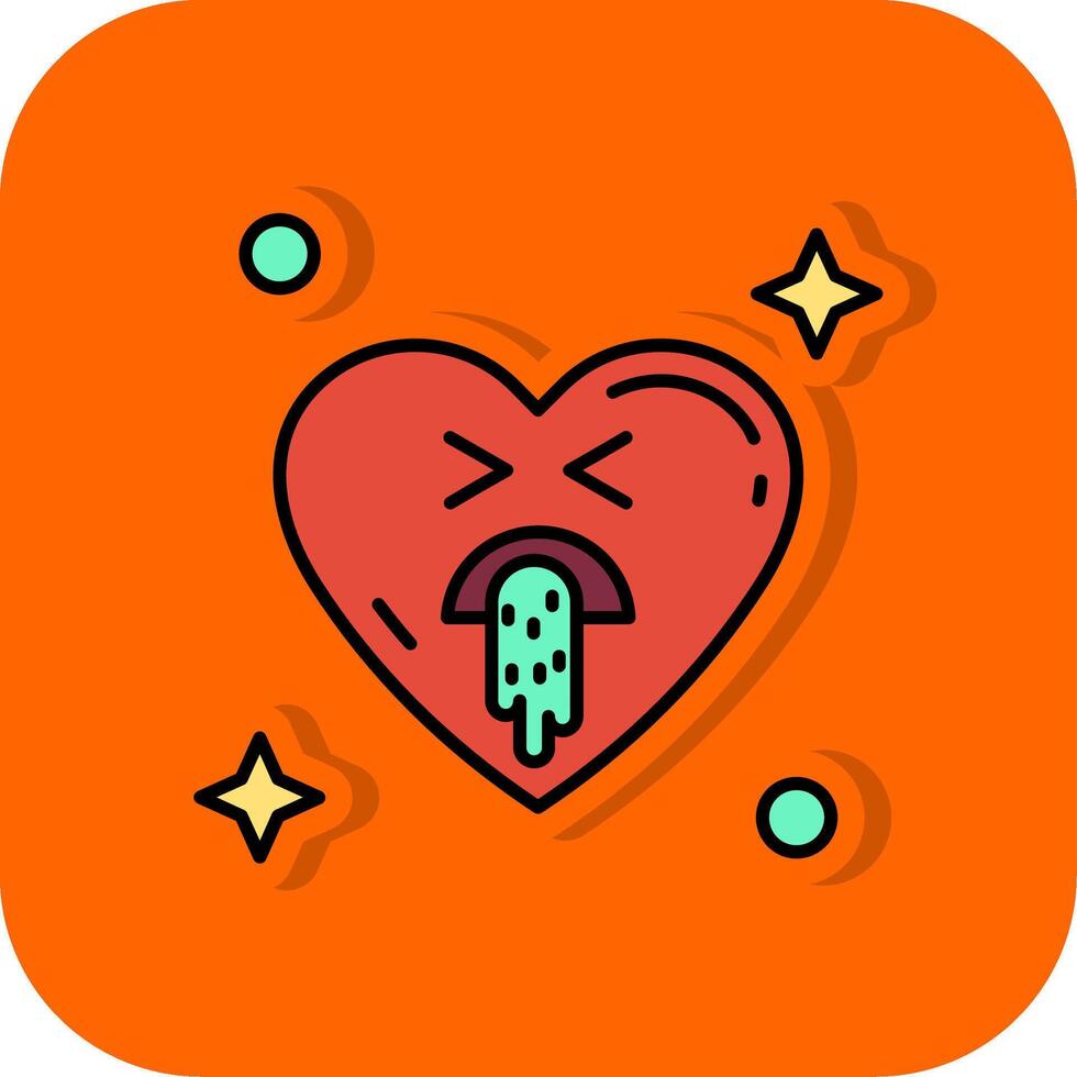 Vomit Filled Orange background Icon vector