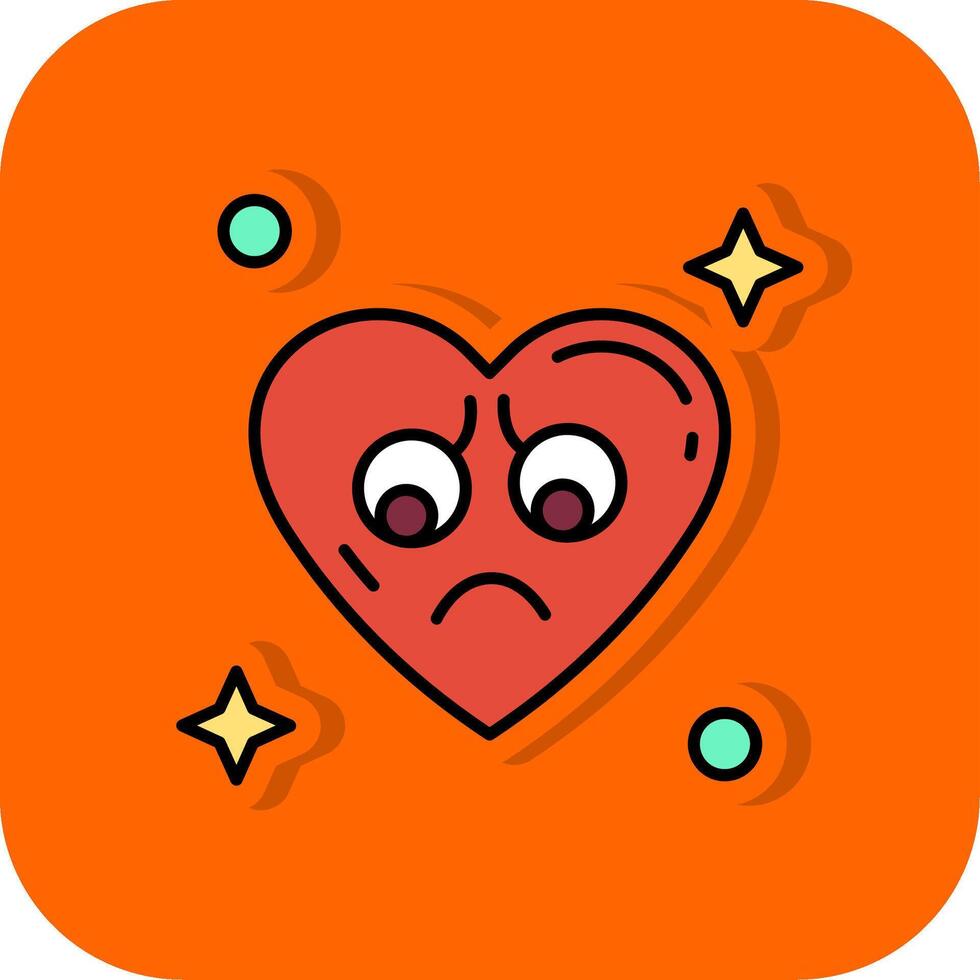 triste lleno naranja antecedentes icono vector