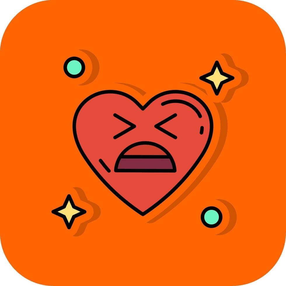 Anguish Filled Orange background Icon vector