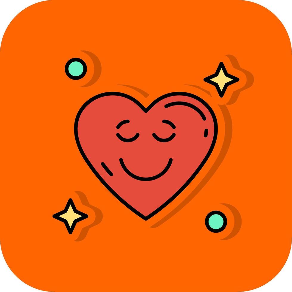 Relieved Filled Orange background Icon vector