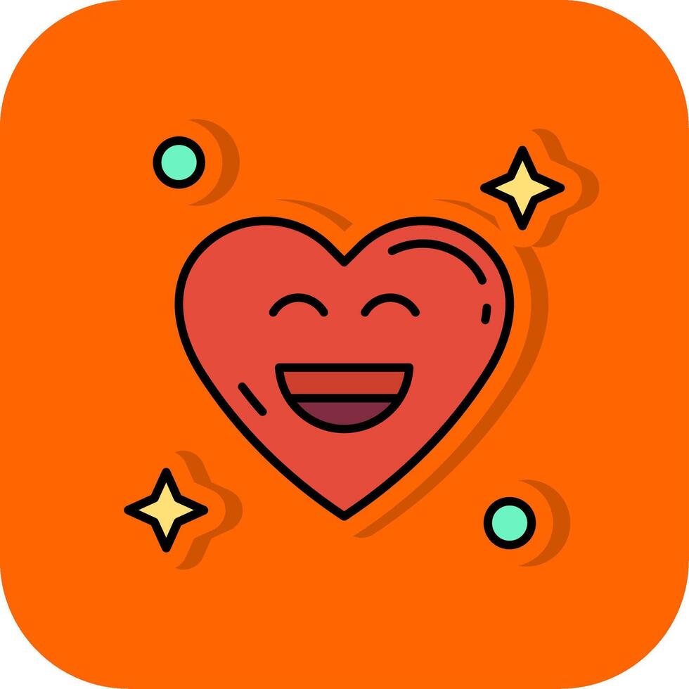 Smile Filled Orange background Icon vector