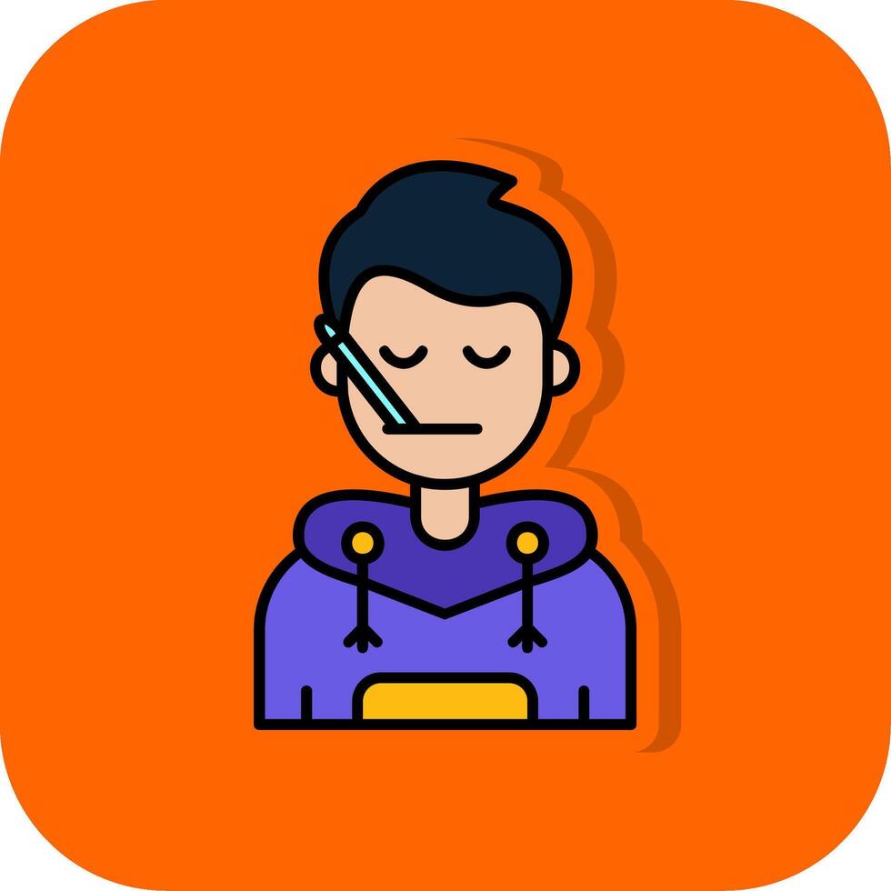 Sick Filled Orange background Icon vector