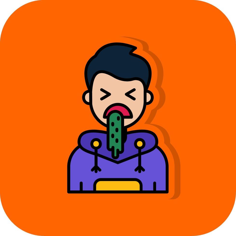 Vomit Filled Orange background Icon vector