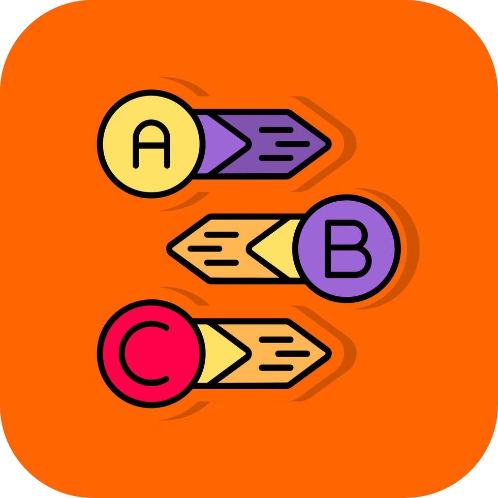 Diagram Filled Orange background Icon vector