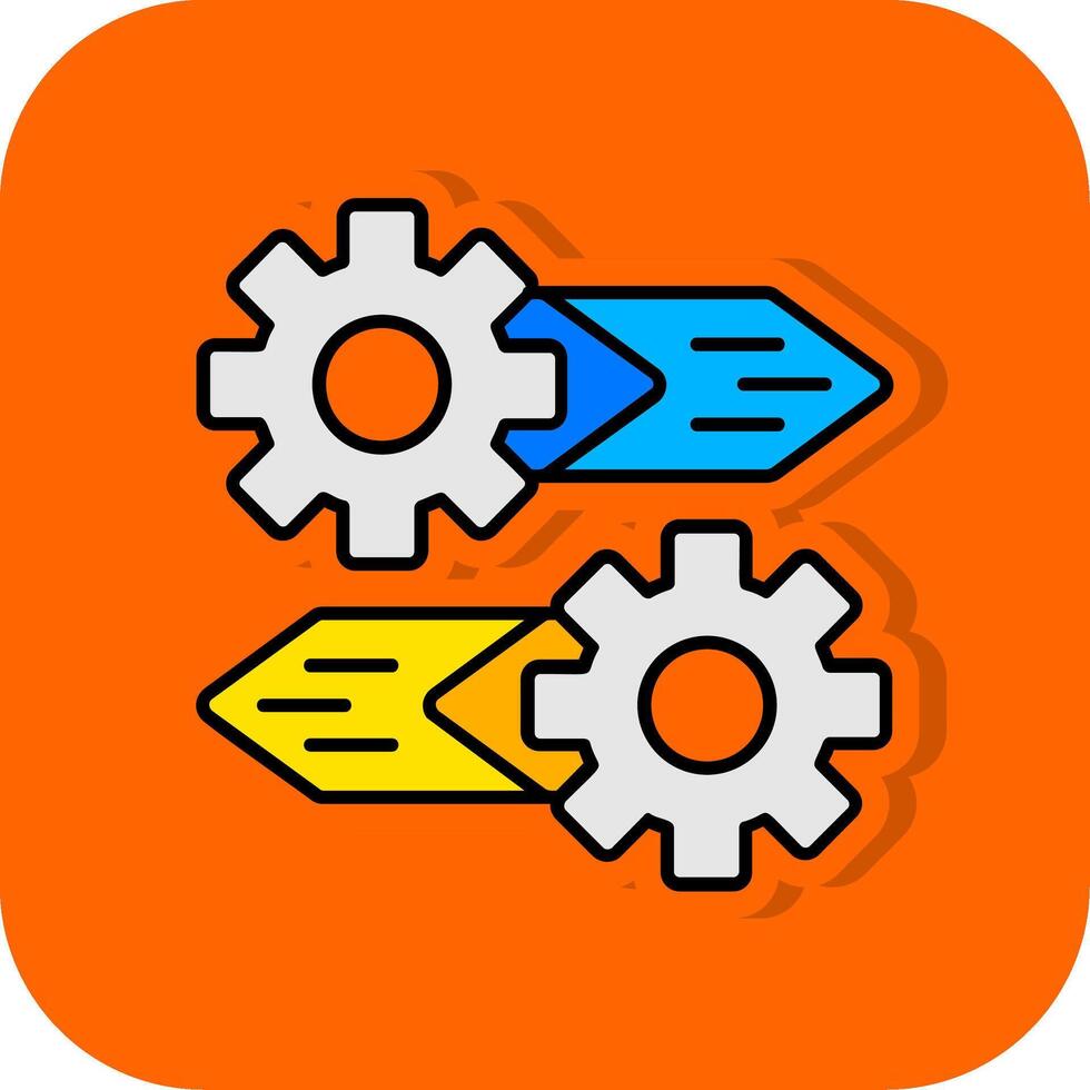 Gear Filled Orange background Icon vector