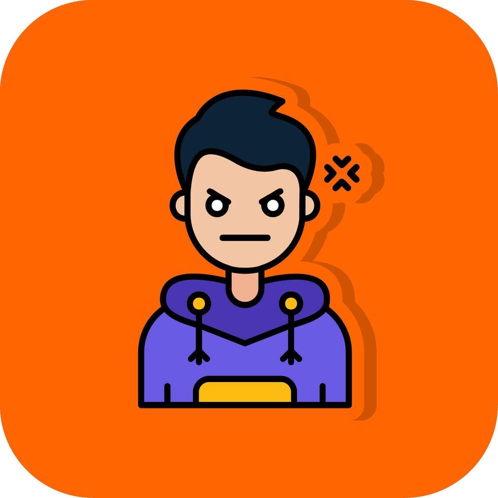 Angry Filled Orange background Icon vector