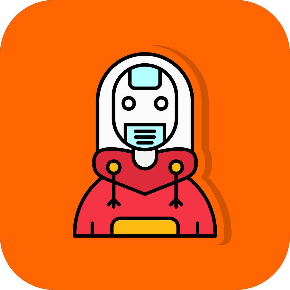 robot lleno naranja antecedentes icono vector