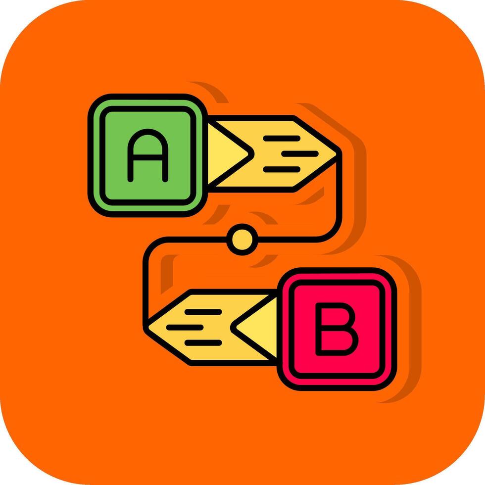 Diagram Filled Orange background Icon vector