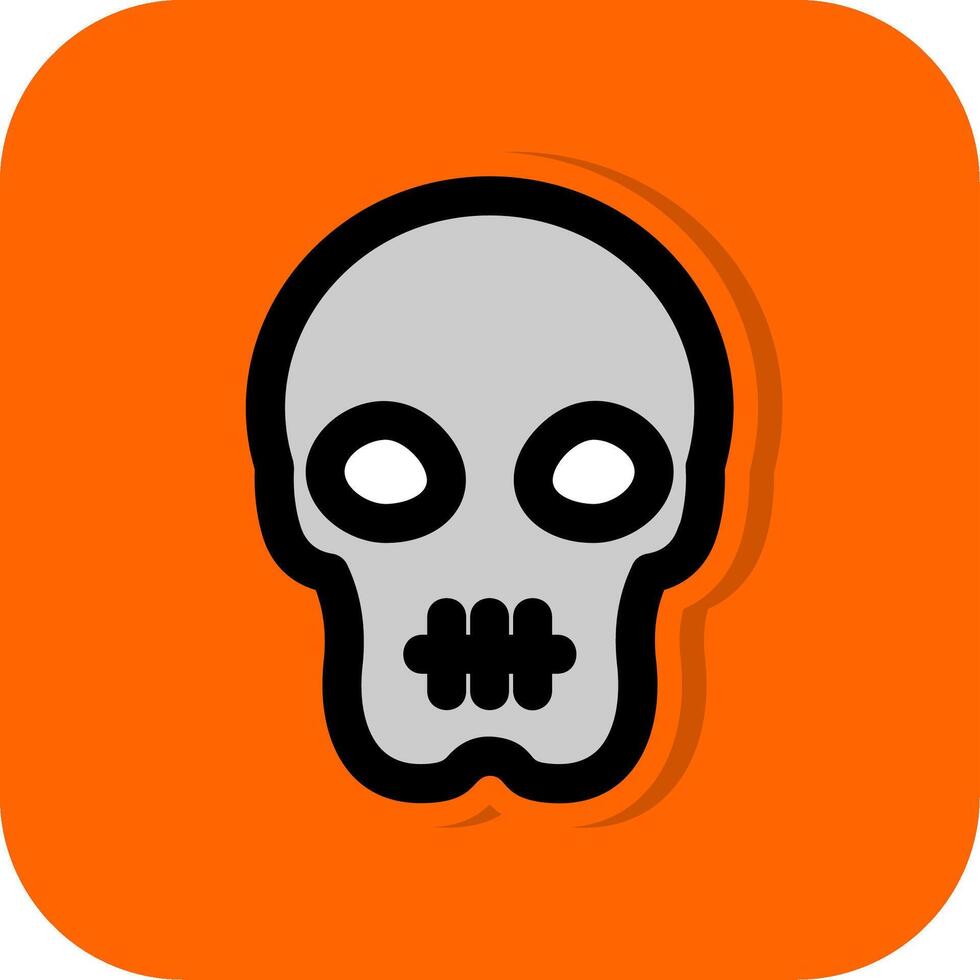 Skull Filled Orange background Icon vector