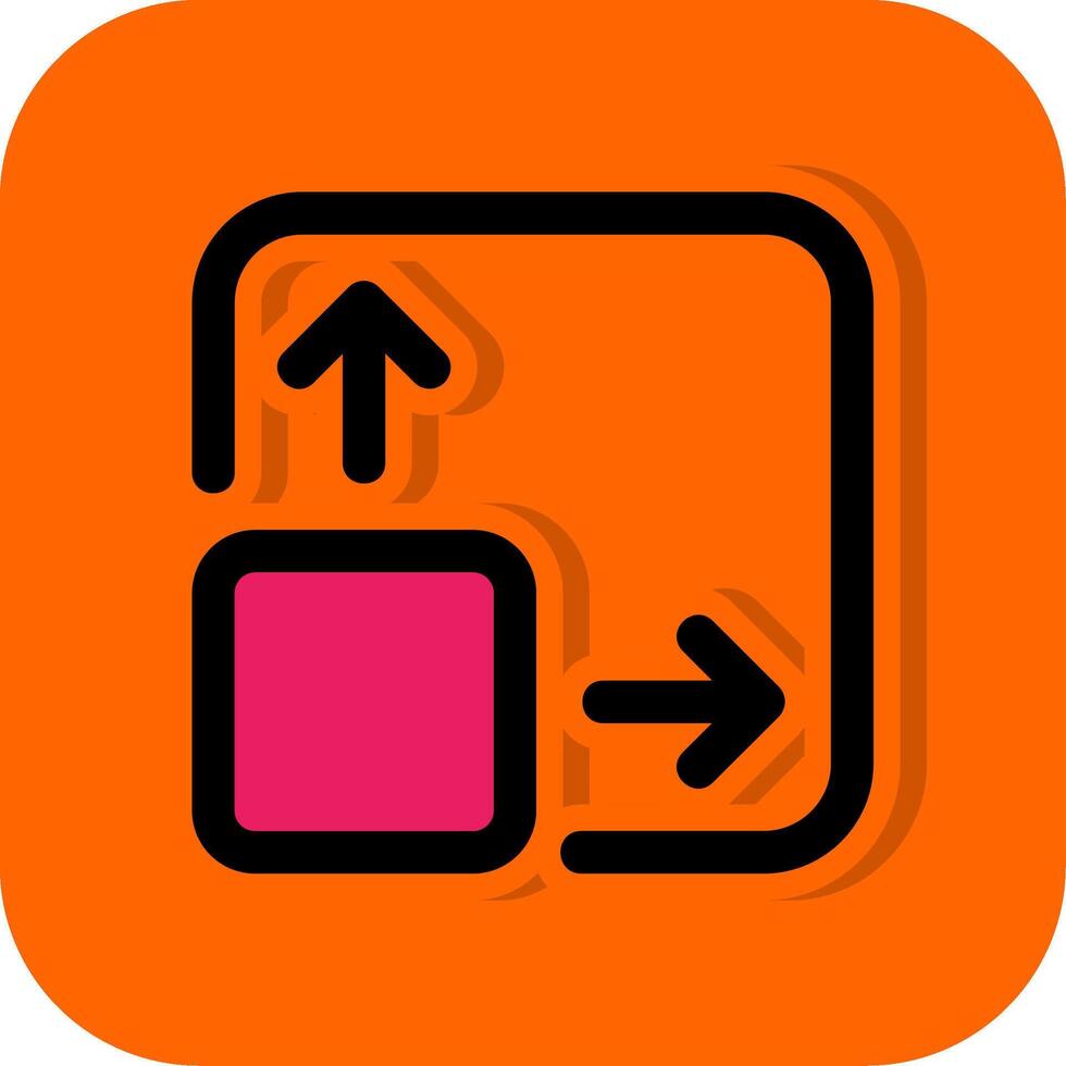 Expand Filled Orange background Icon vector
