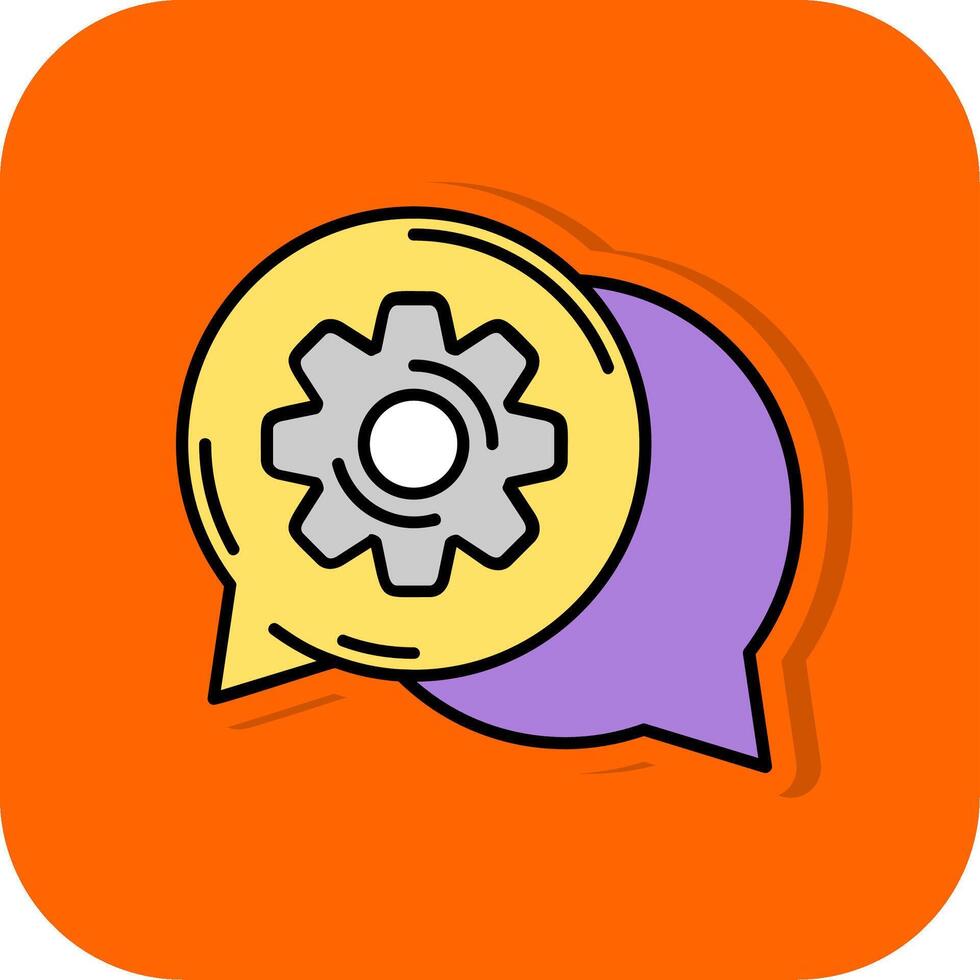 Gear Filled Orange background Icon vector