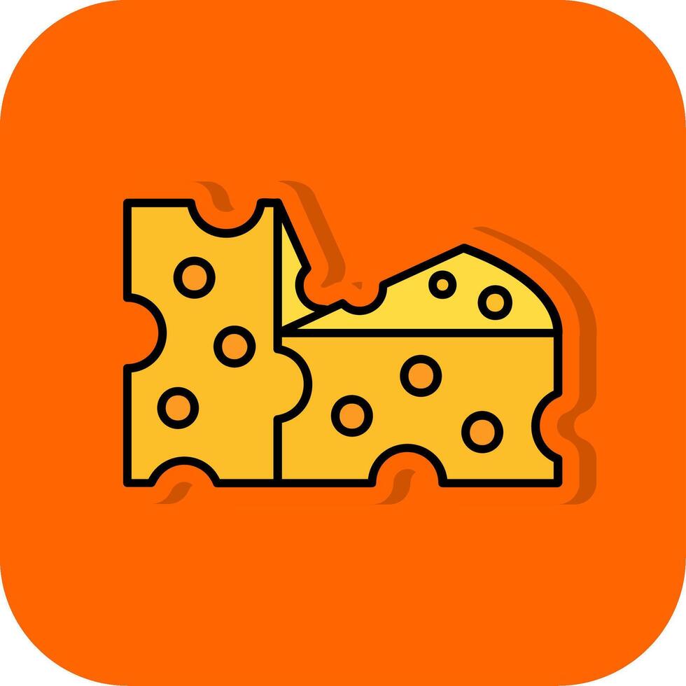 Chesse Filled Orange background Icon vector