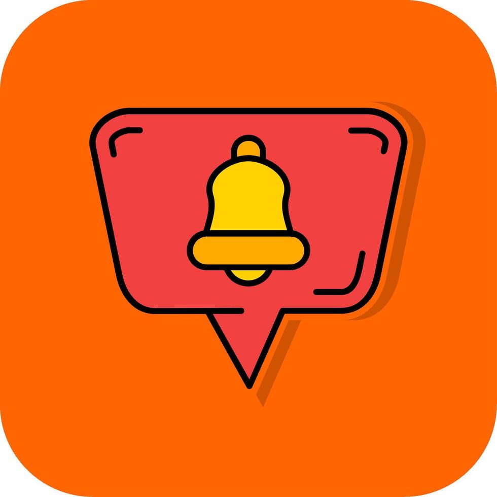 campana lleno naranja antecedentes icono vector