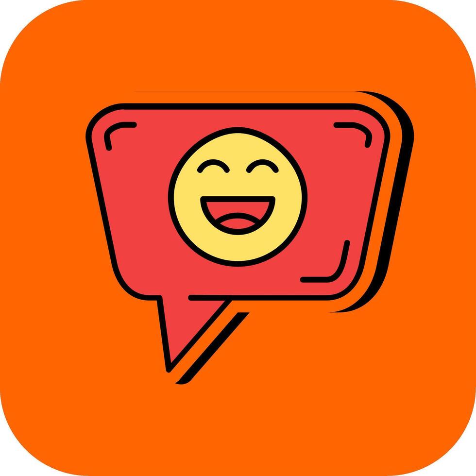 Happy Filled Orange background Icon vector