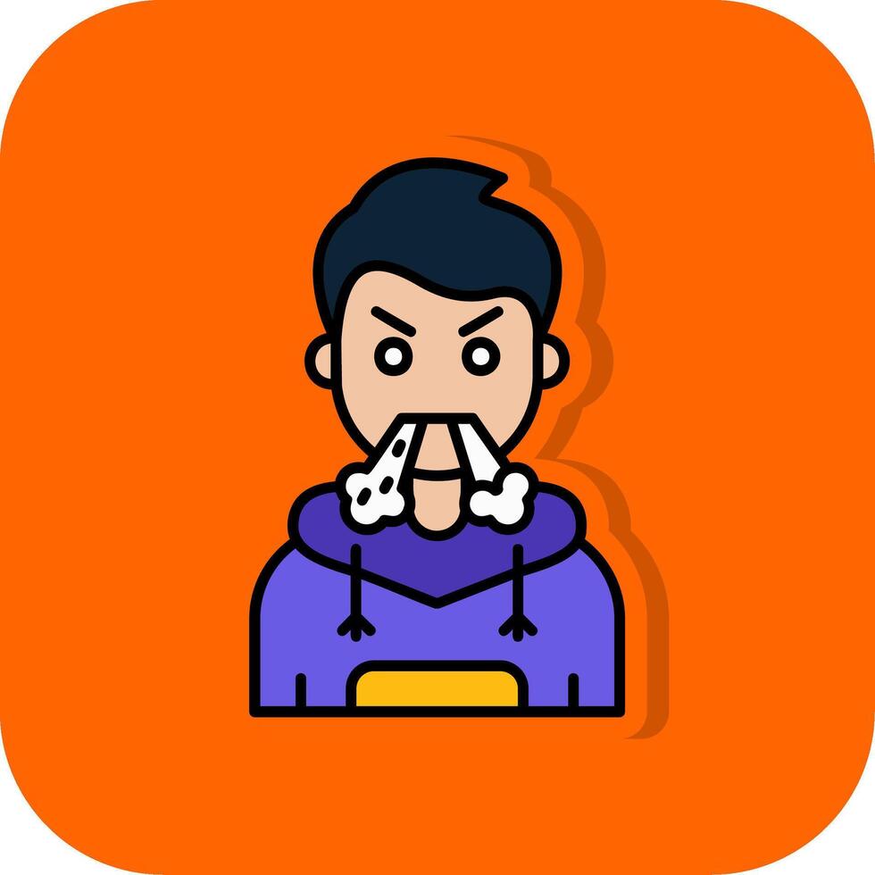 Angry Filled Orange background Icon vector