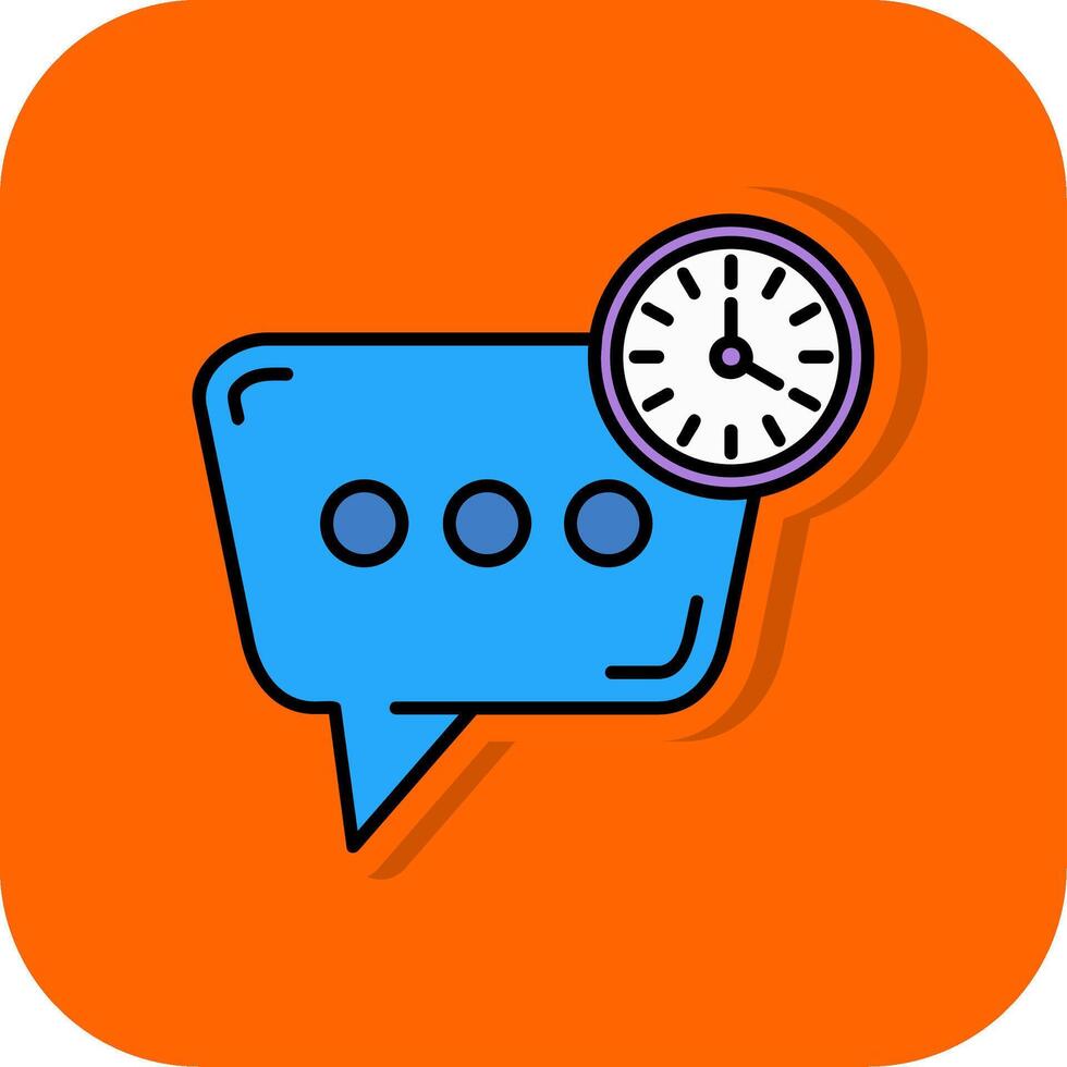 Time Filled Orange background Icon vector