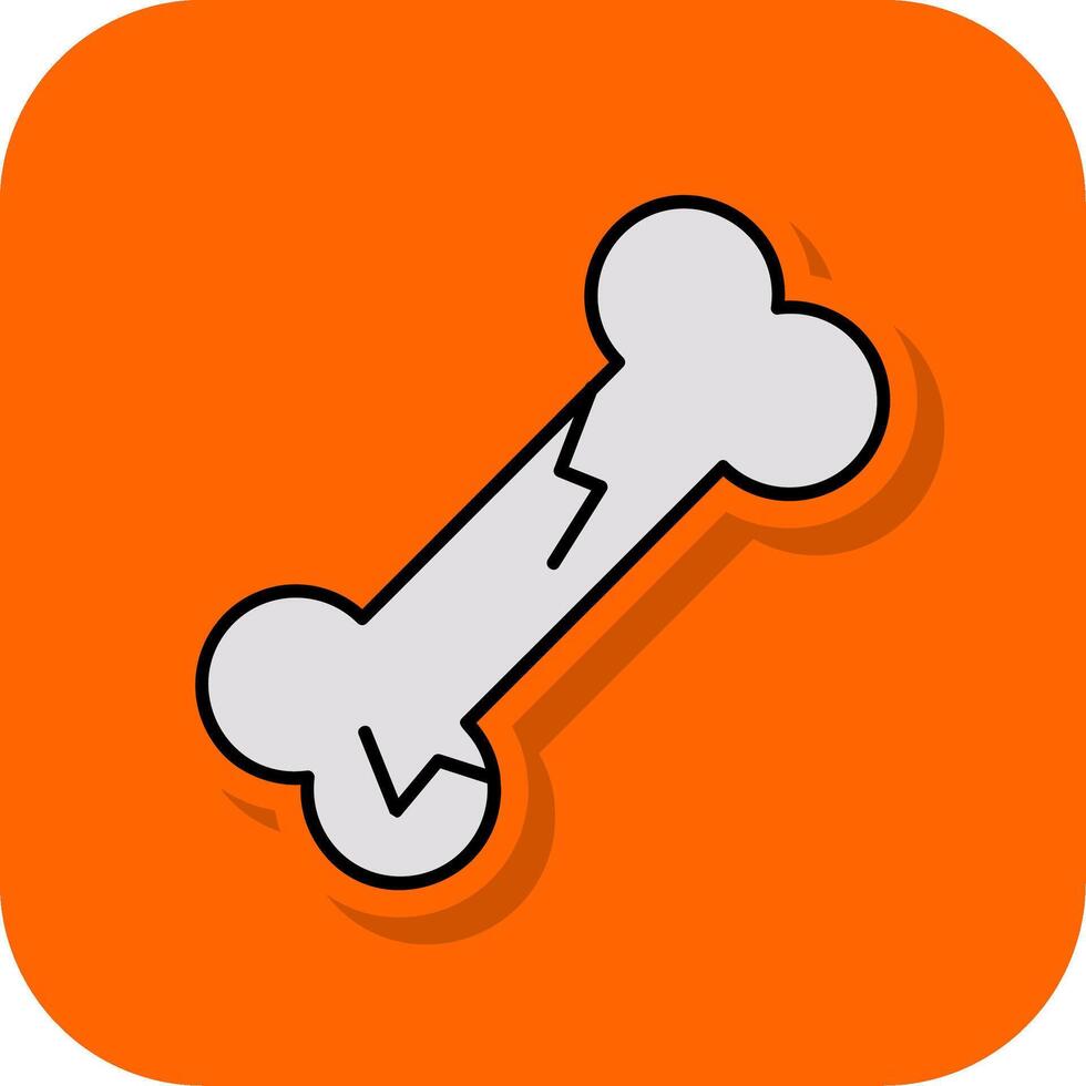 Bone Filled Orange background Icon vector