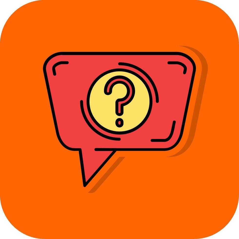 Question Filled Orange background Icon vector