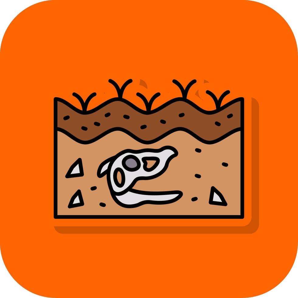 Fossil Filled Orange background Icon vector