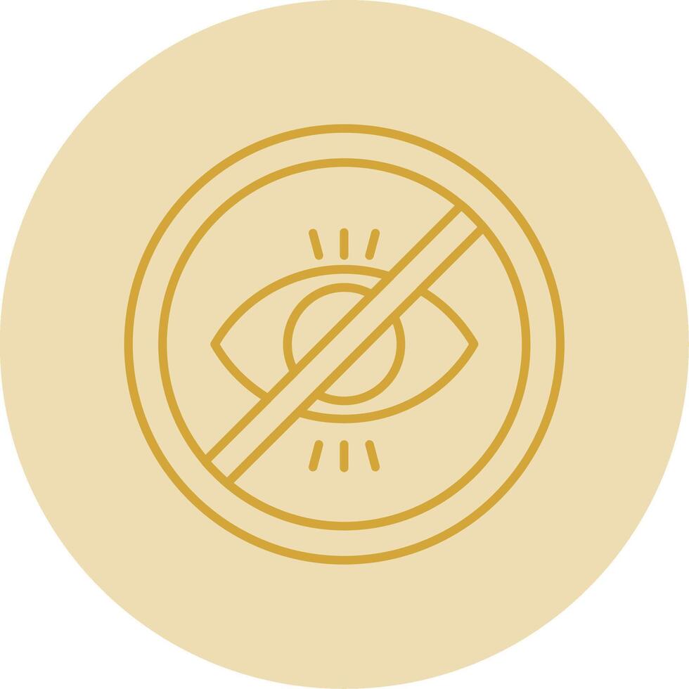 No ilegítimo línea amarillo circulo icono vector