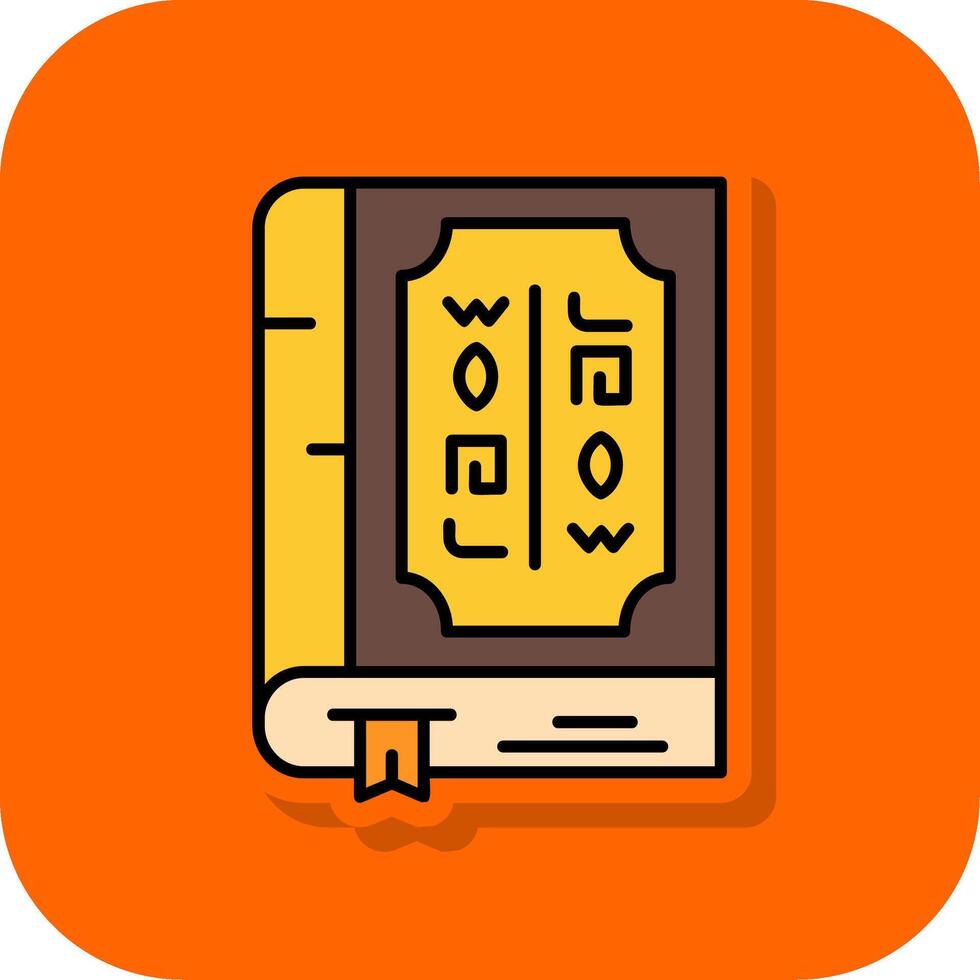 Book Filled Orange background Icon vector