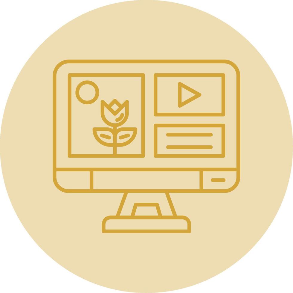 Mixed media Line Yellow Circle Icon vector