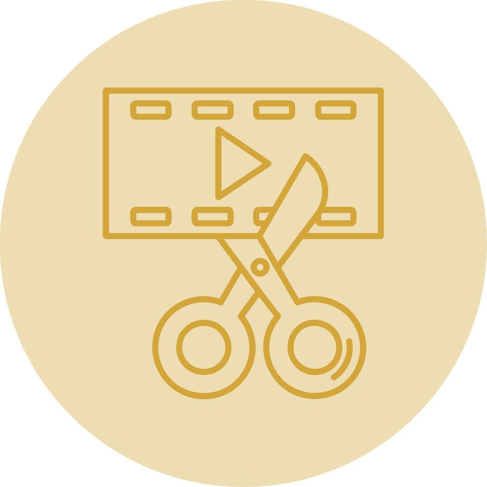 Video editor Line Yellow Circle Icon vector