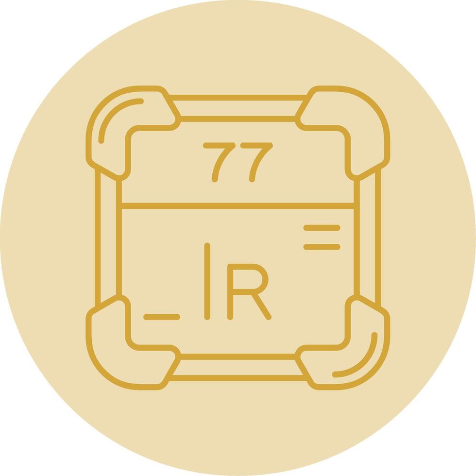 Iridium Line Yellow Circle Icon vector