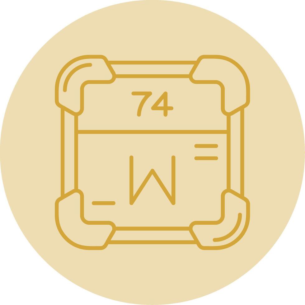 Tungsten Line Yellow Circle Icon vector