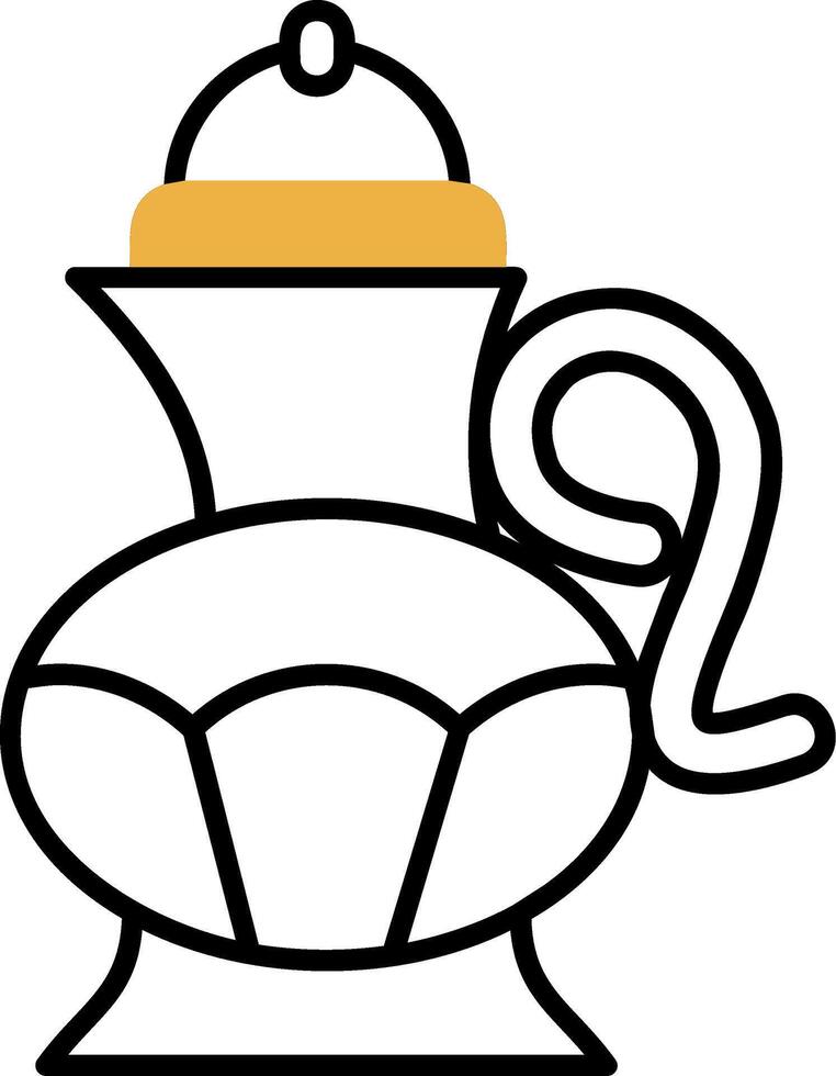 té maceta desollado lleno icono vector