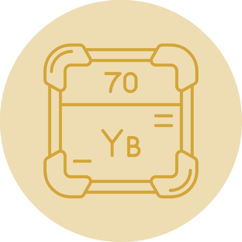 Ytterbium Line Yellow Circle Icon vector
