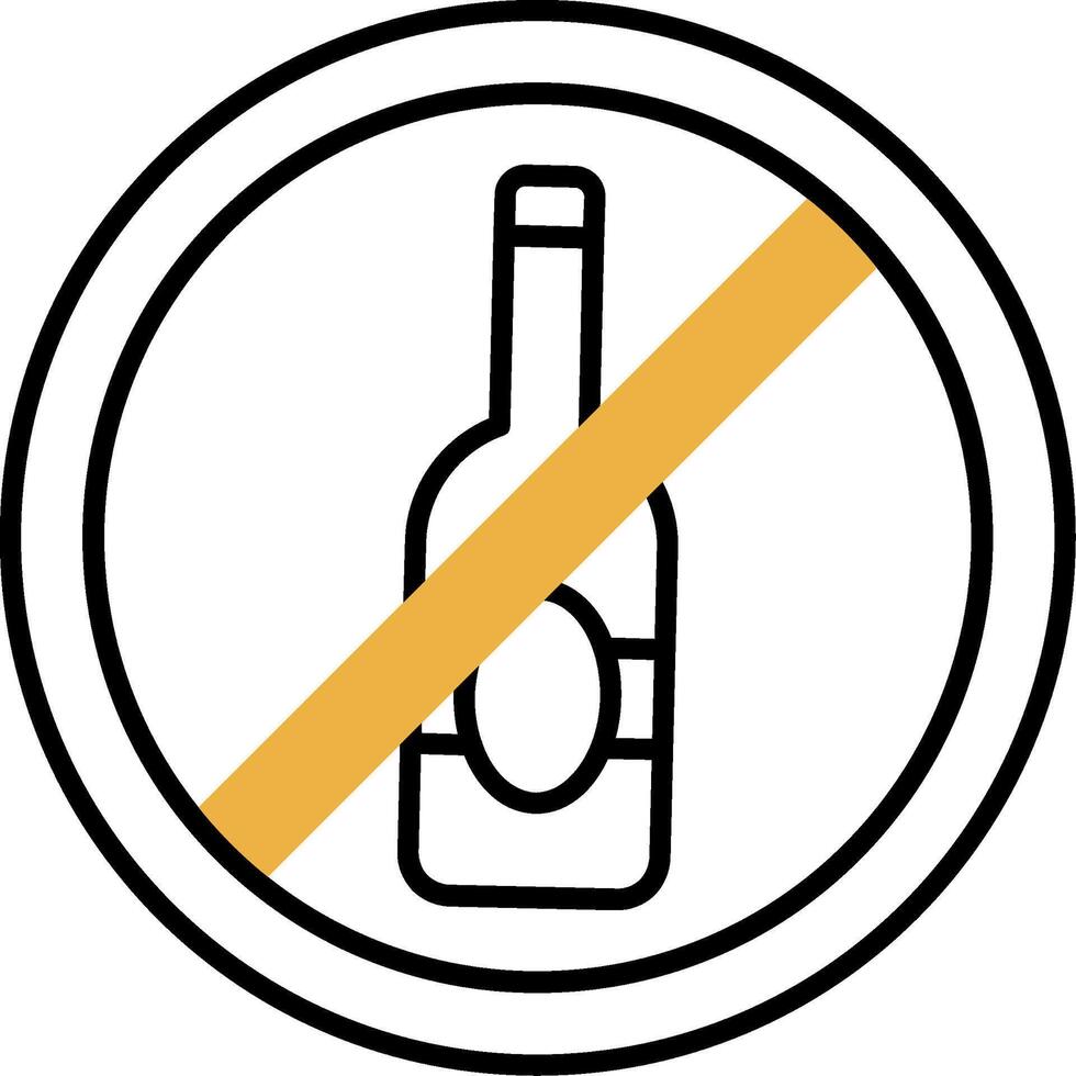 No alcohol Skined Filled Icon vector