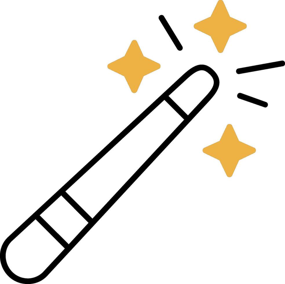 Magic wand Skined Filled Icon vector