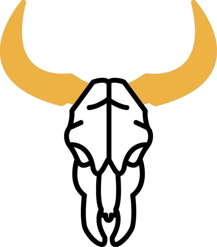 Bull skull Skined Filled Icon vector