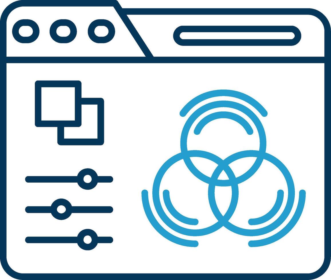 Color adjustment Line Blue Two Color Icon vector