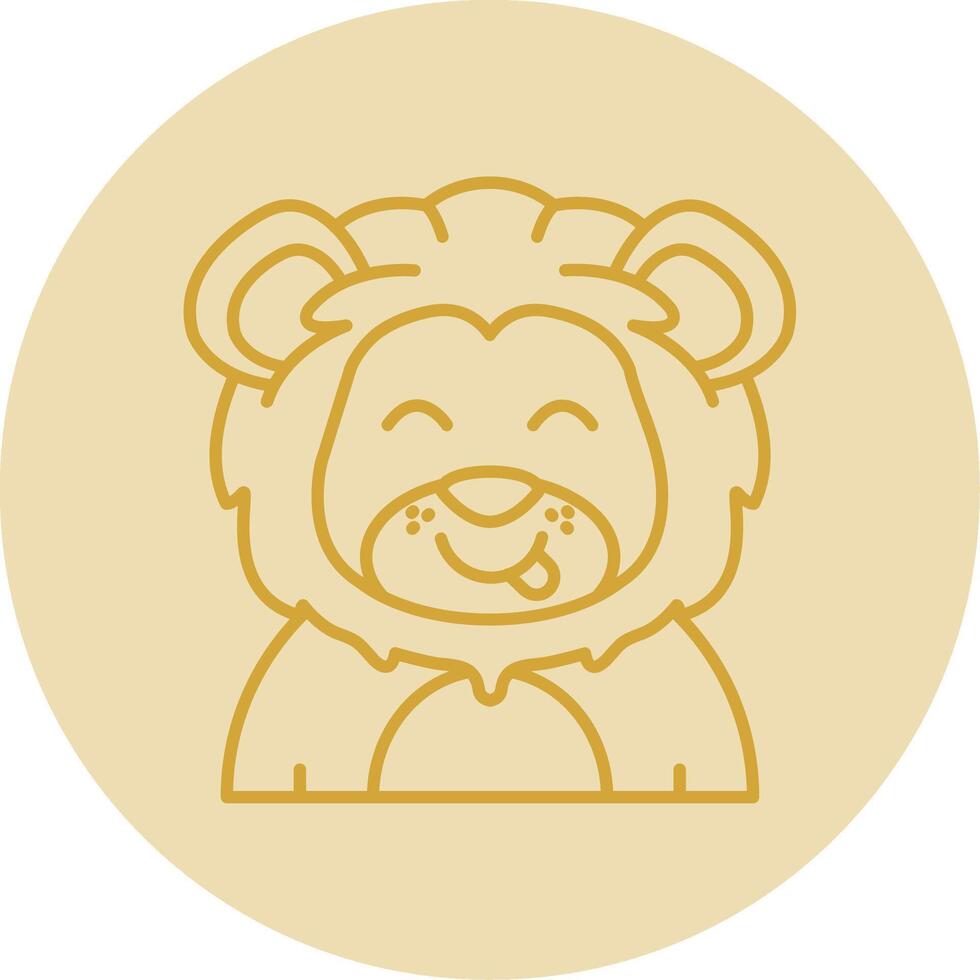 Tongue Line Yellow Circle Icon vector