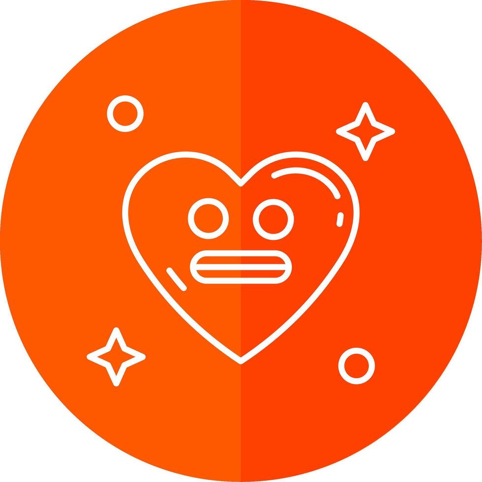 Shocked Line Red Circle Icon vector