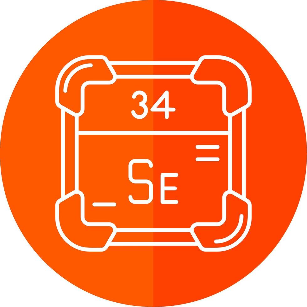 Selenium Line Red Circle Icon vector