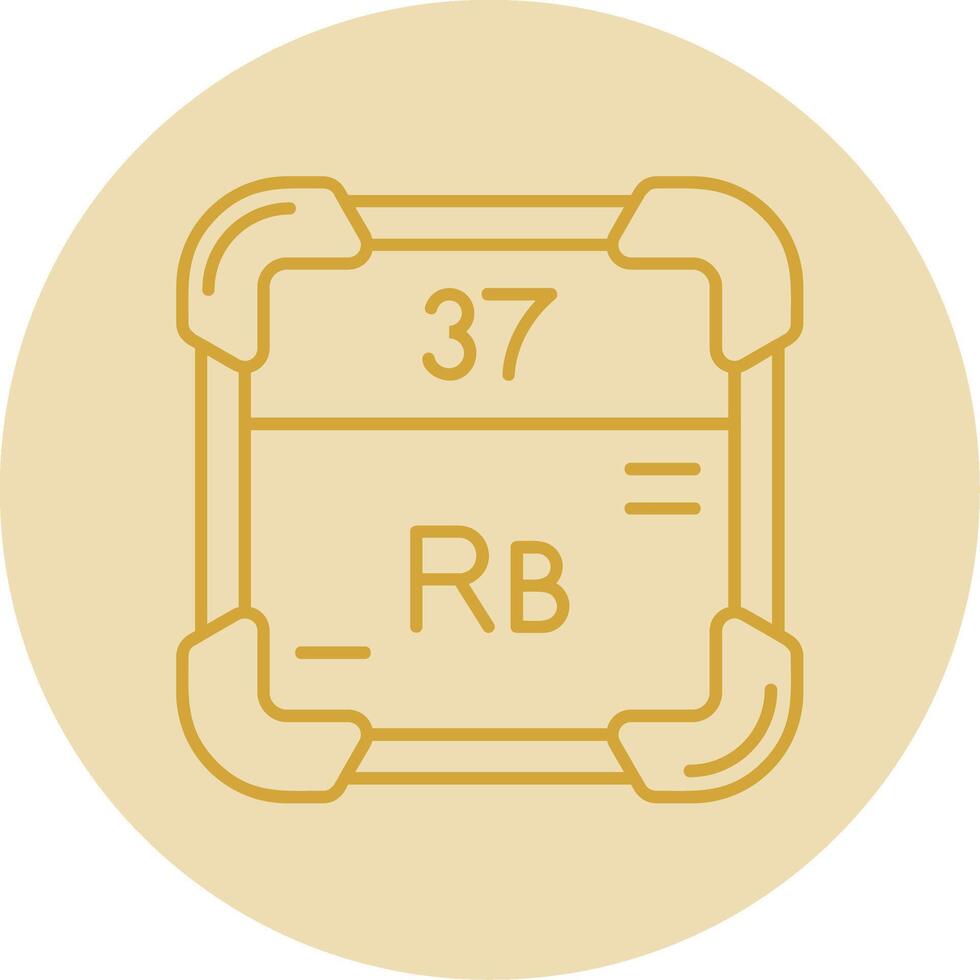 Rubidium Line Yellow Circle Icon vector