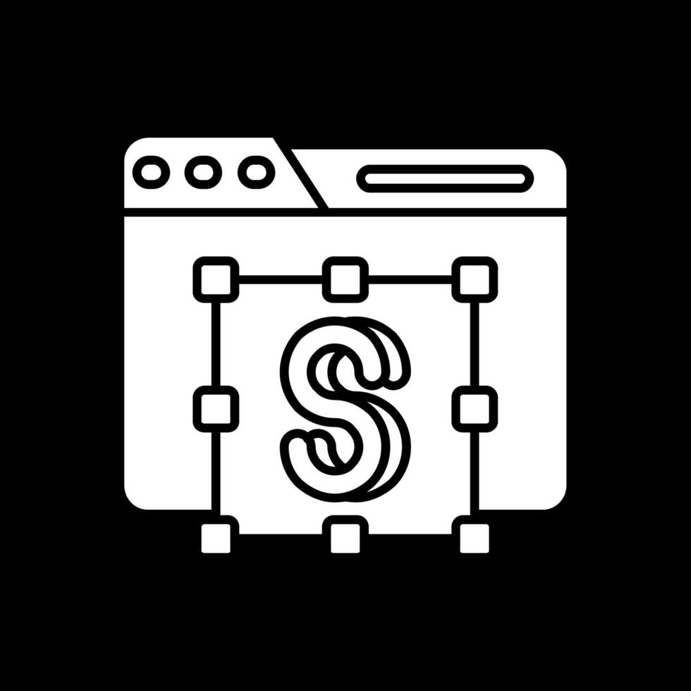 Text editor Glyph Inverted Icon vector