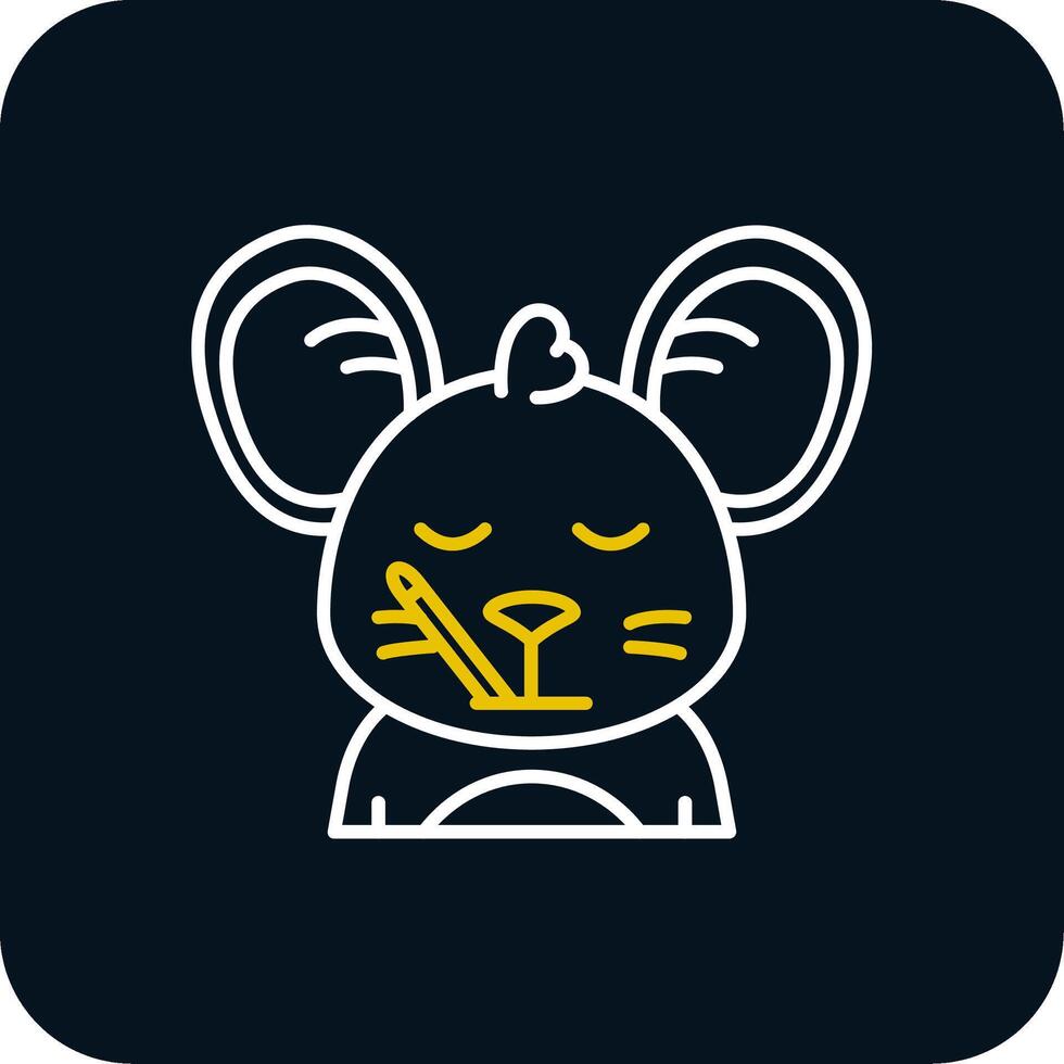 Sick Line Yellow White Icon vector