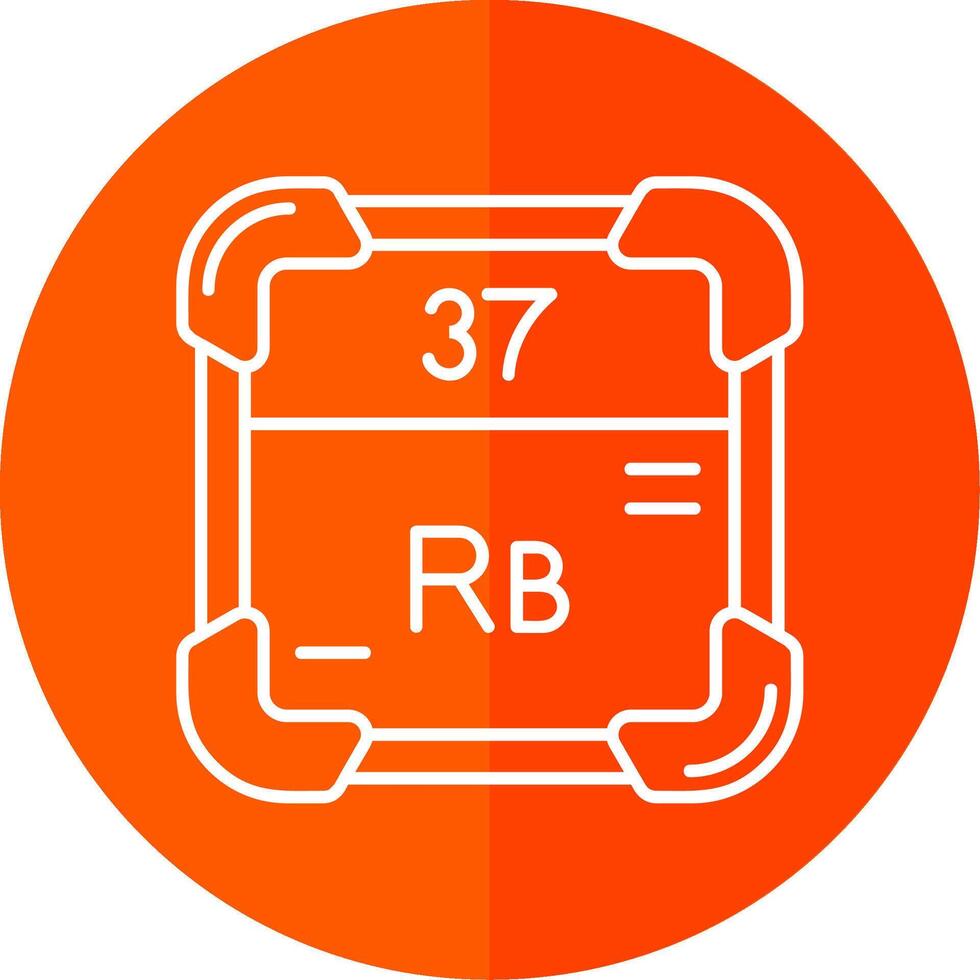 Rubidium Line Red Circle Icon vector