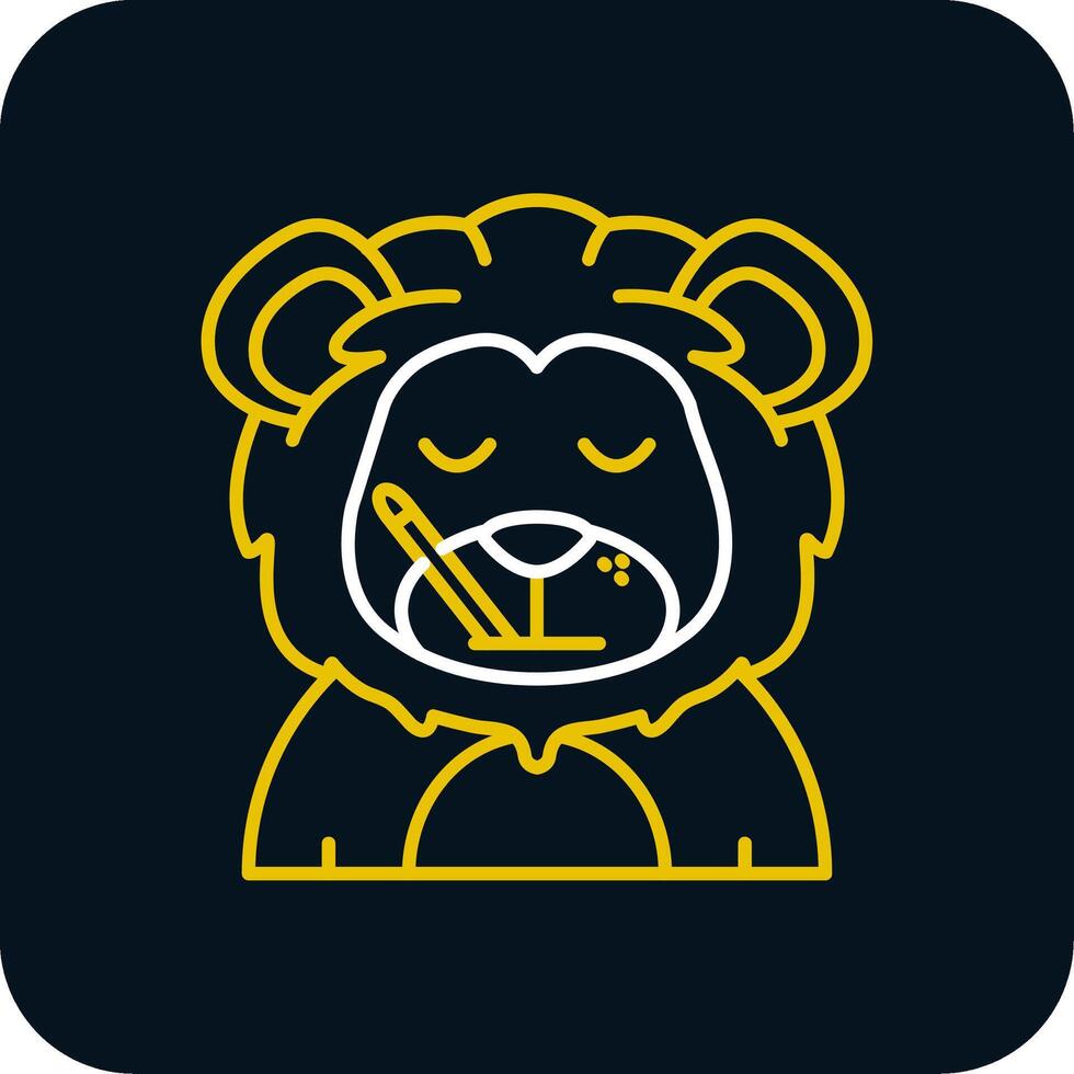 Sick Line Yellow White Icon vector