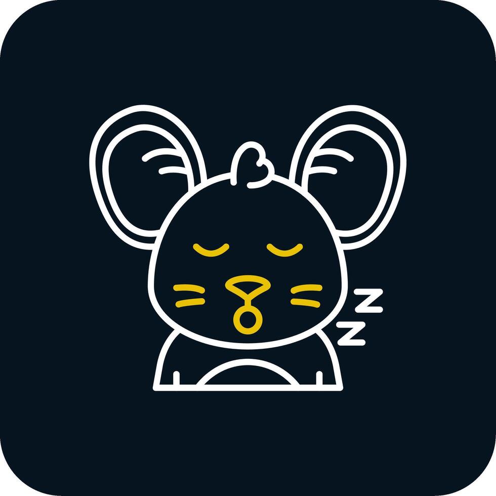 Sleep Line Yellow White Icon vector