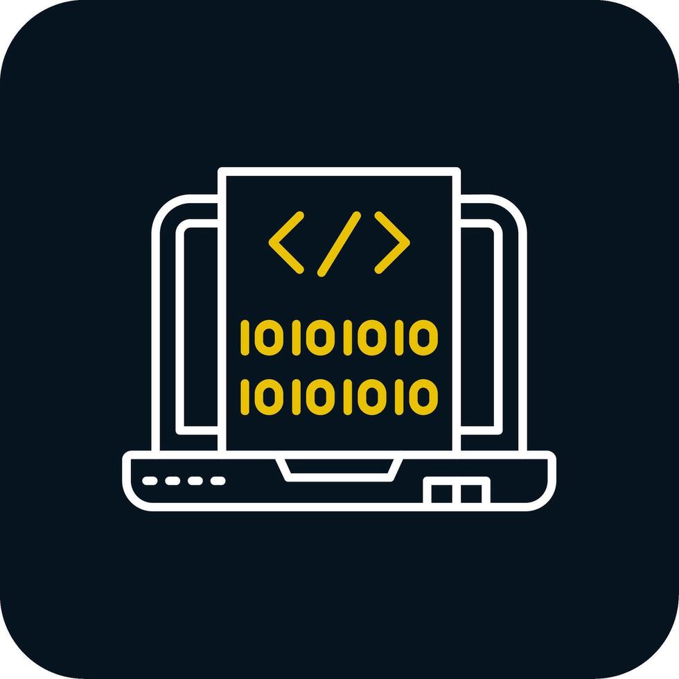 Code Line Yellow White Icon vector