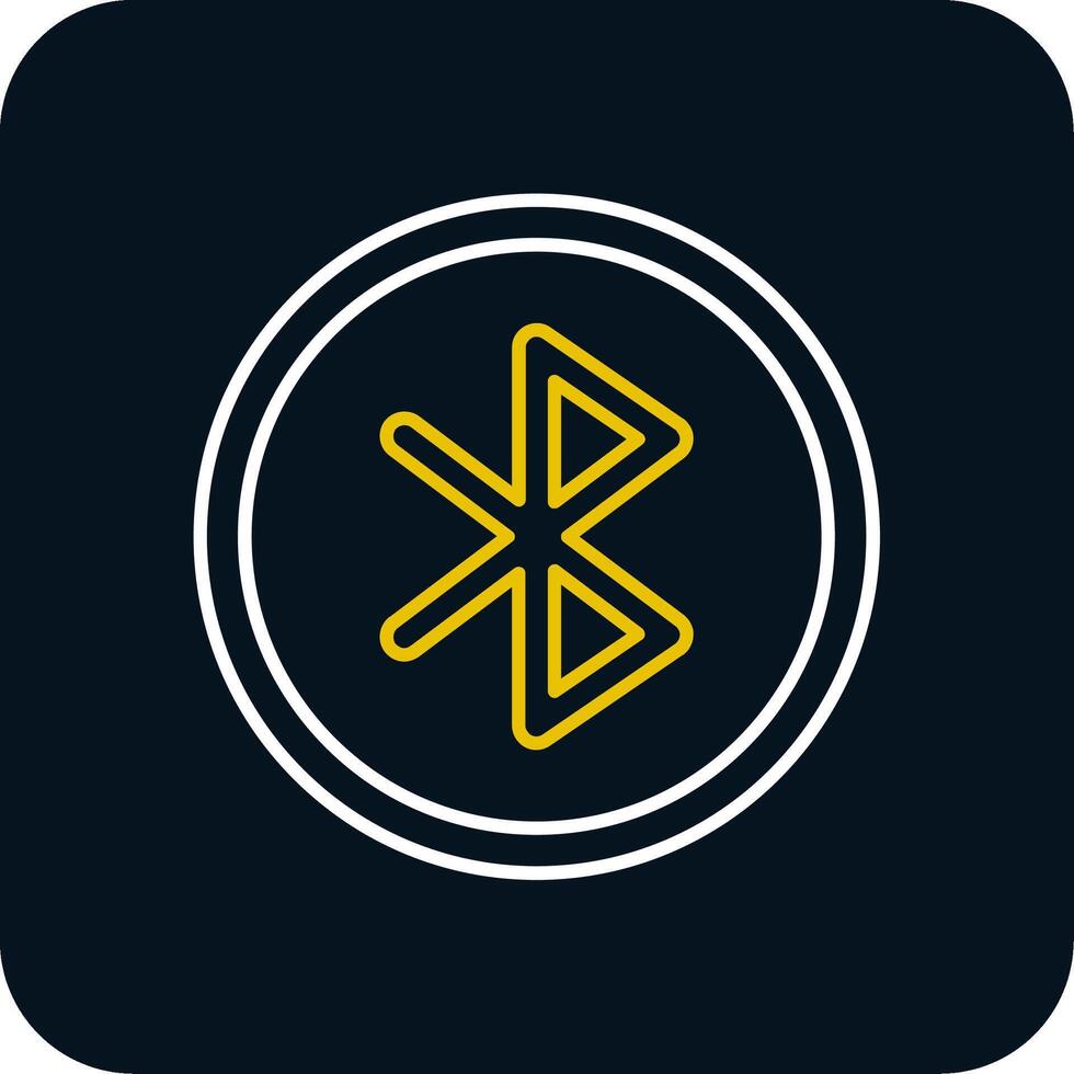 Bluetooth Line Yellow White Icon vector