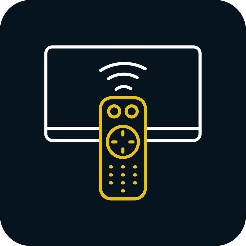 Remote Line Yellow White Icon vector