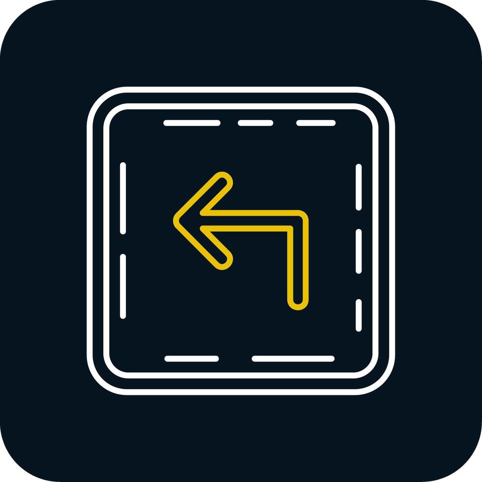 Turn Line Yellow White Icon vector